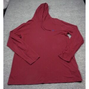 Polo Ralph Lauren Hoodie Mens L Burgundy Lightweight Jersey Pullover Pony Logo